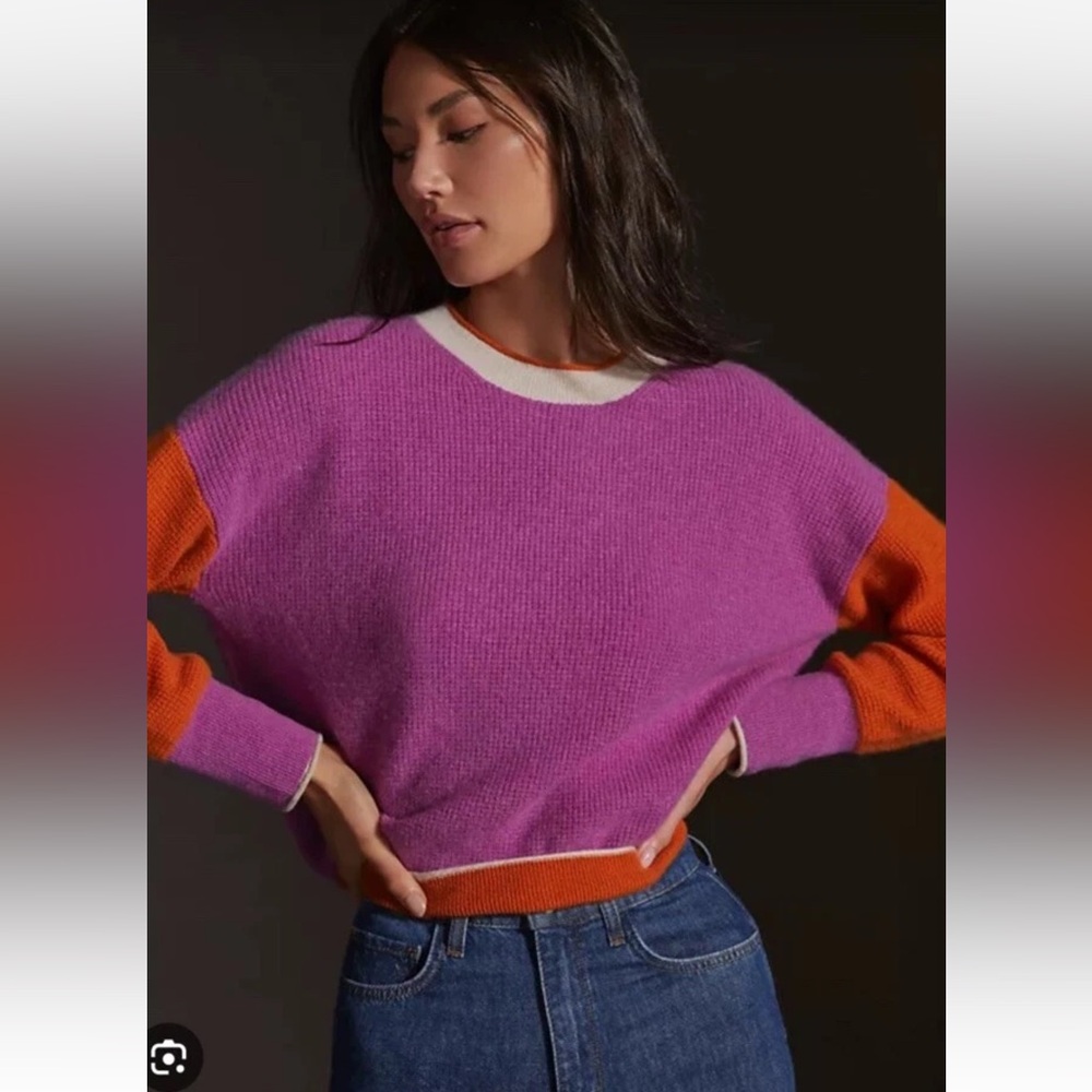 Maeve by Anthropologie Colorblock Cashmere Sweater